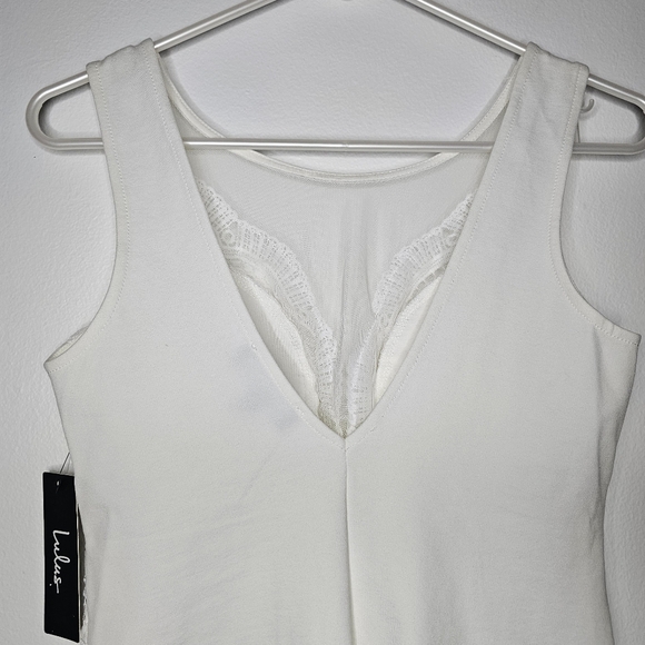 Lulus Cali Cantina White Lace Bodysuit Sz L - Picture 11 of 16